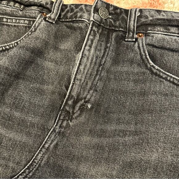 Free People We The Free Bailey Black Denim Frayed Mini Skirt - Picture 8 of 9